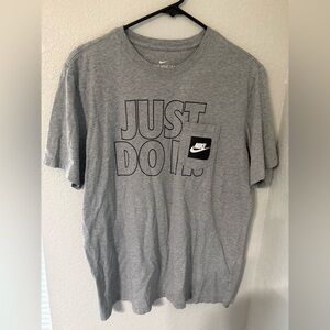 Nike Gray 'Just Do It.' Short Sleeve Tee with Logo Pocket